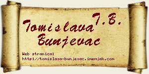 Tomislava Bunjevac vizit kartica